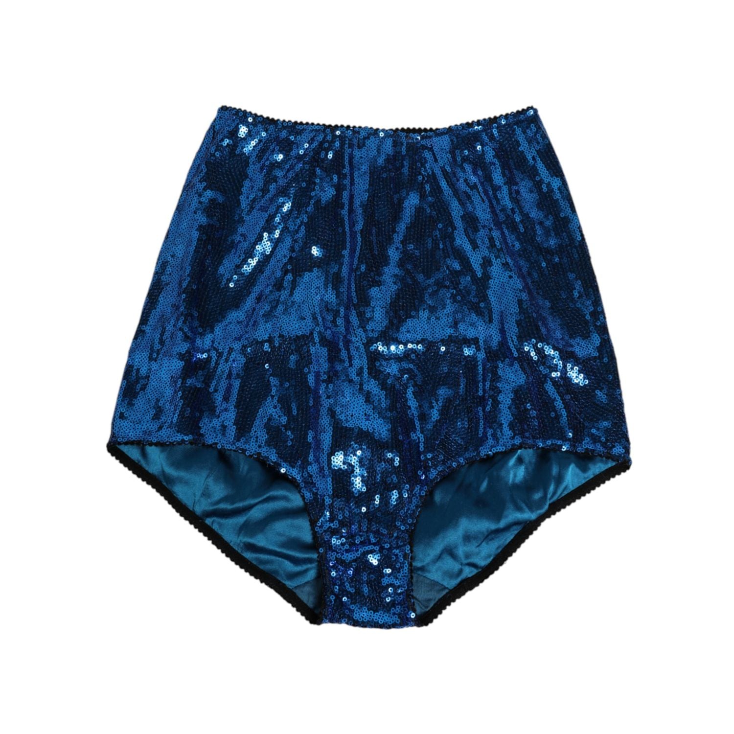 Dolce & Gabbana Blue Sequin Embellished High Waist Girdle Underwear