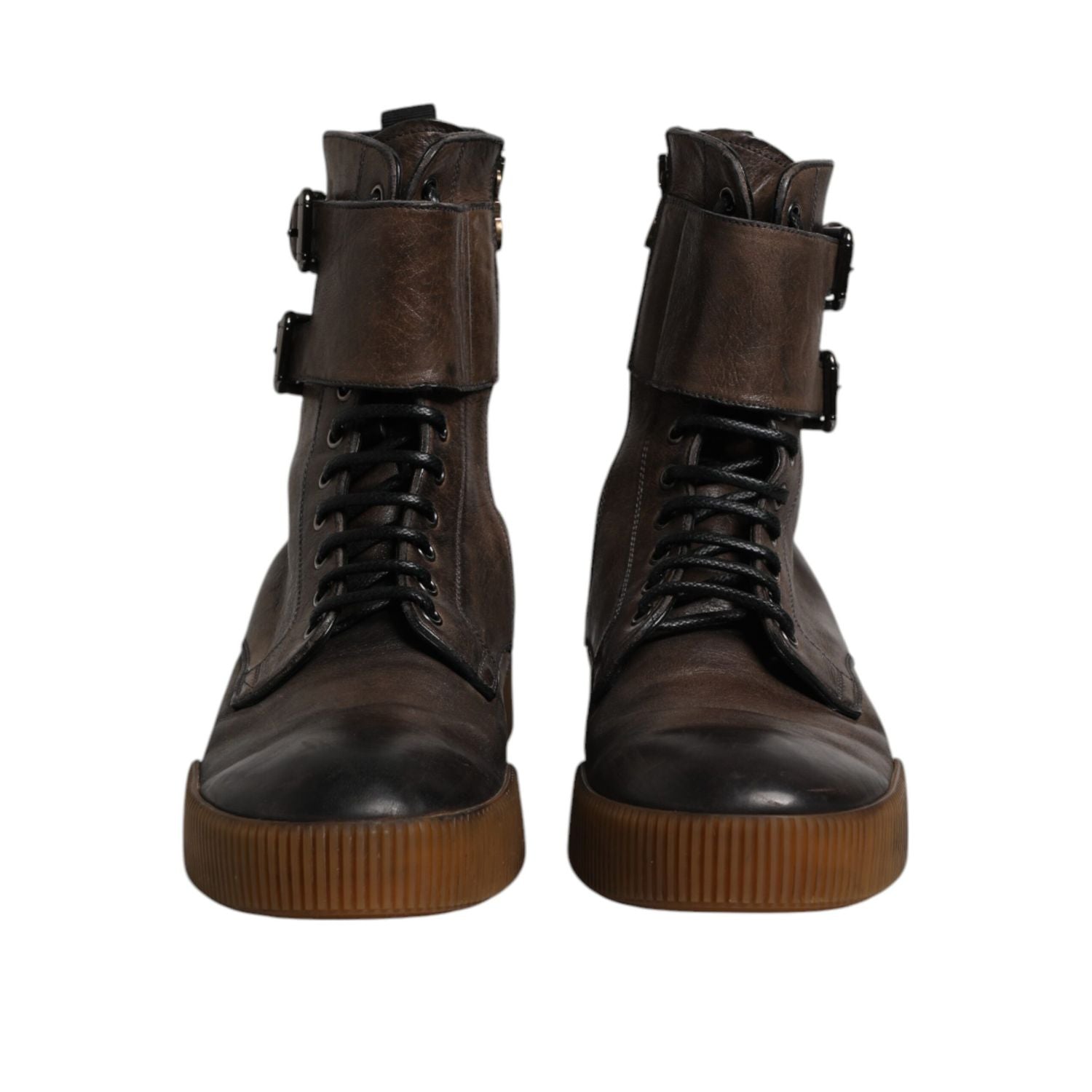 Dolce & Gabbana Brown Horse Leather Mid Calf Boots Shoes