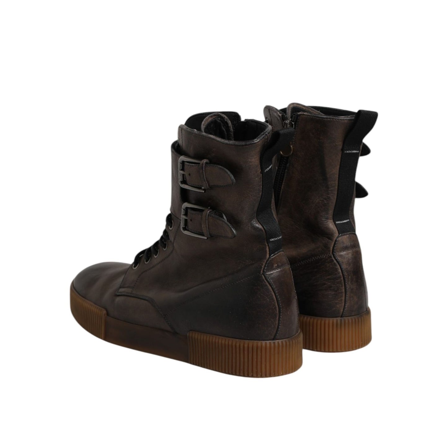 Dolce & Gabbana Brown Horse Leather Mid Calf Boots Shoes