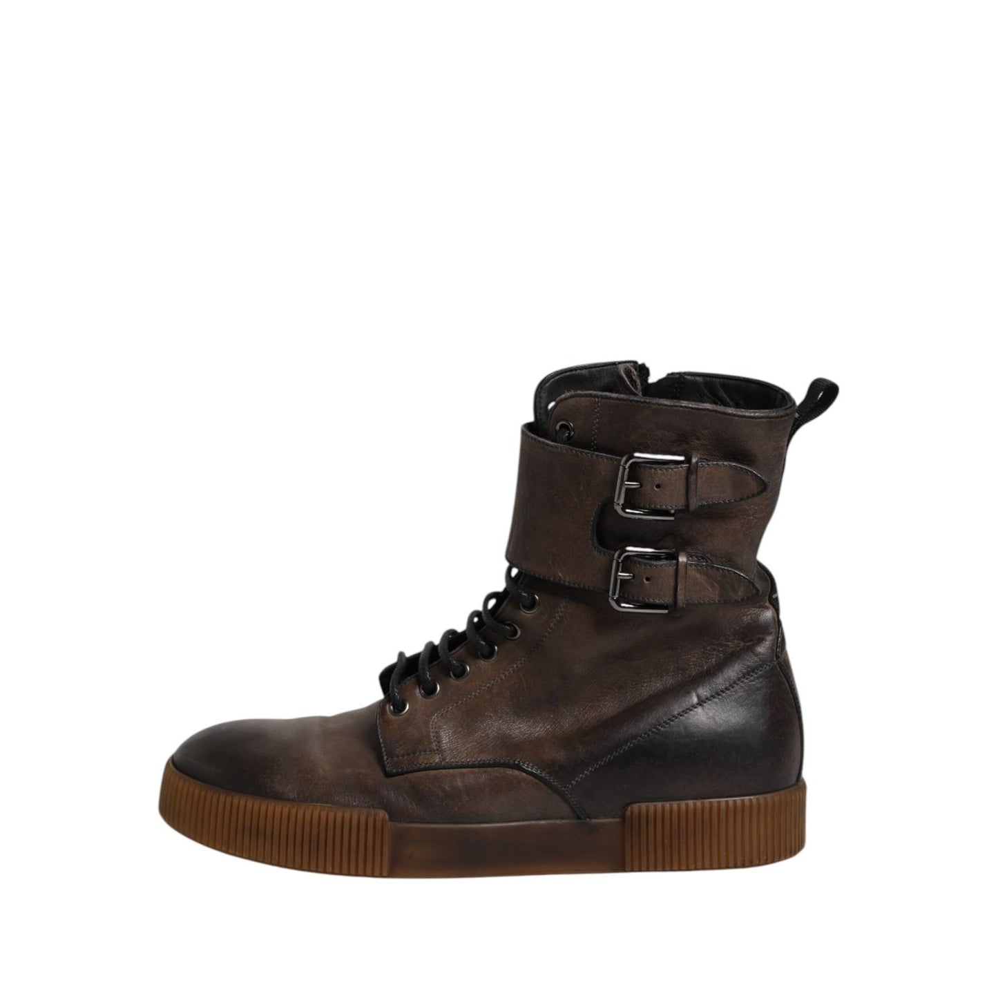 Dolce & Gabbana Brown Horse Leather Mid Calf Boots Shoes