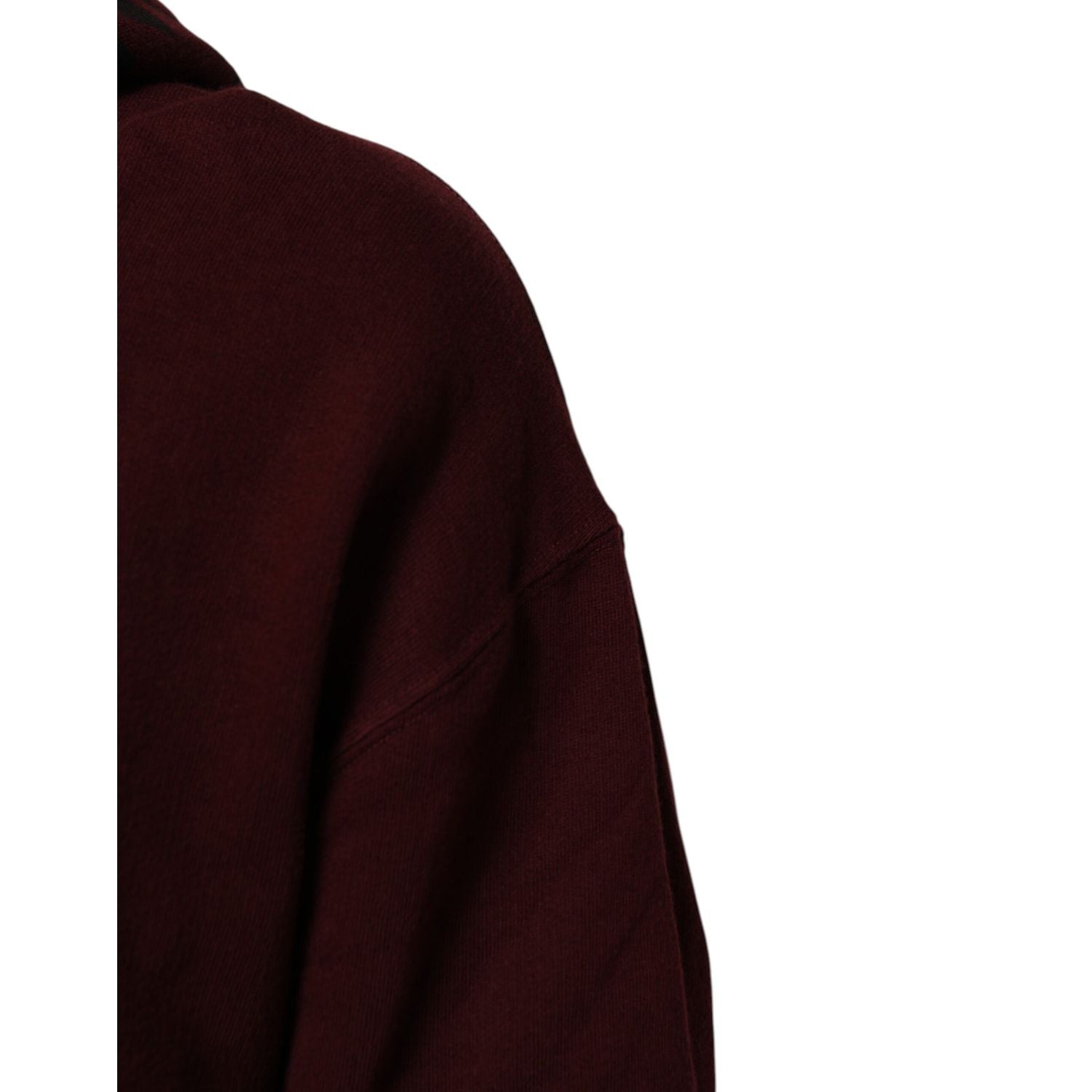 Dolce & Gabbana Burgundy Cotton Plaid Lined Men Hoodie Sweater