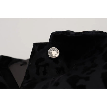 Dolce & Gabbana Cotton Black Leopard Long Sleeve Denim Jacket