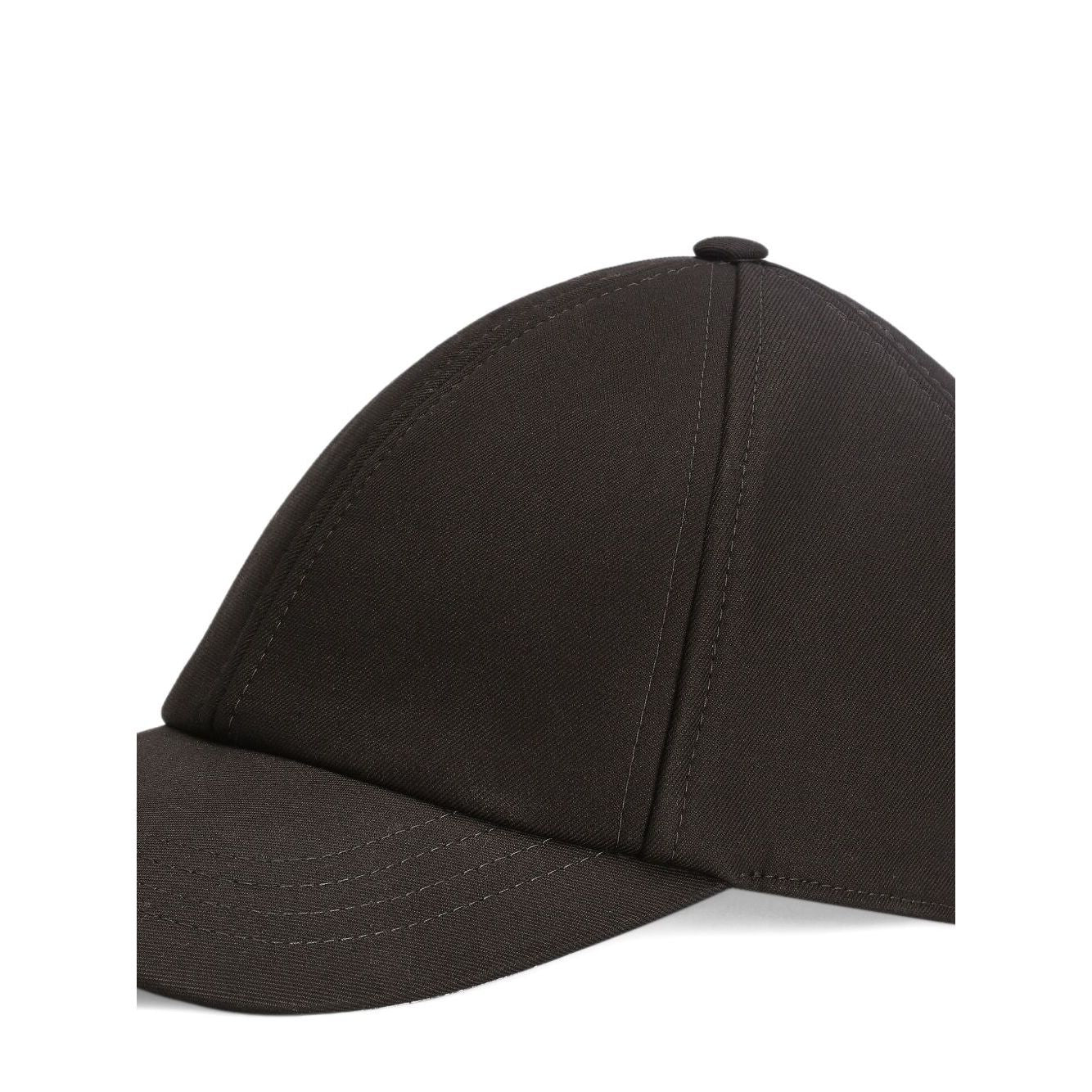 Dolce & Gabbana Cotton baseball cap with black tonal stitching and adjustable strap, featuring logo detailing on curved brim.