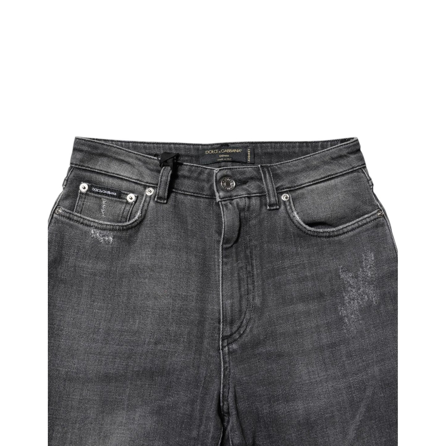 Dolce & Gabbana Dark Gray AUDREY Cotton Skinny Denim Jeans