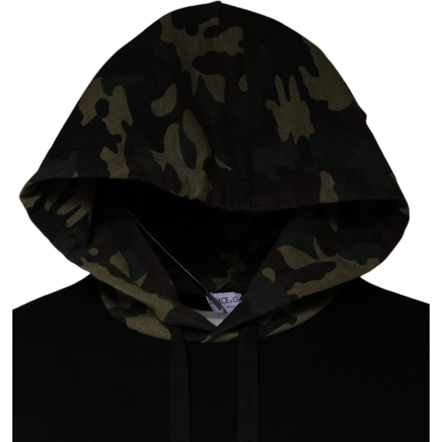 Dolce & Gabbana Black Camouflage Hooded Sweatshirt Sweater TSH87048-48