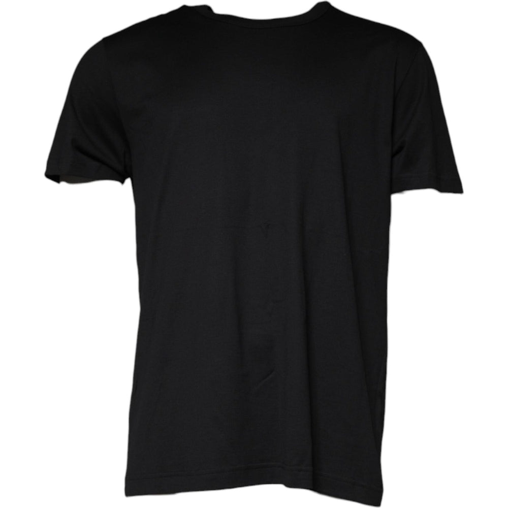 Dolce & Gabbana Black Cotton Shorts Sleeves Crewneck T-shirt TSH86907-54