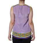 Dolce & Gabbana Purple Silk Caponata Siciliana Print Tank Top TSH86557-40