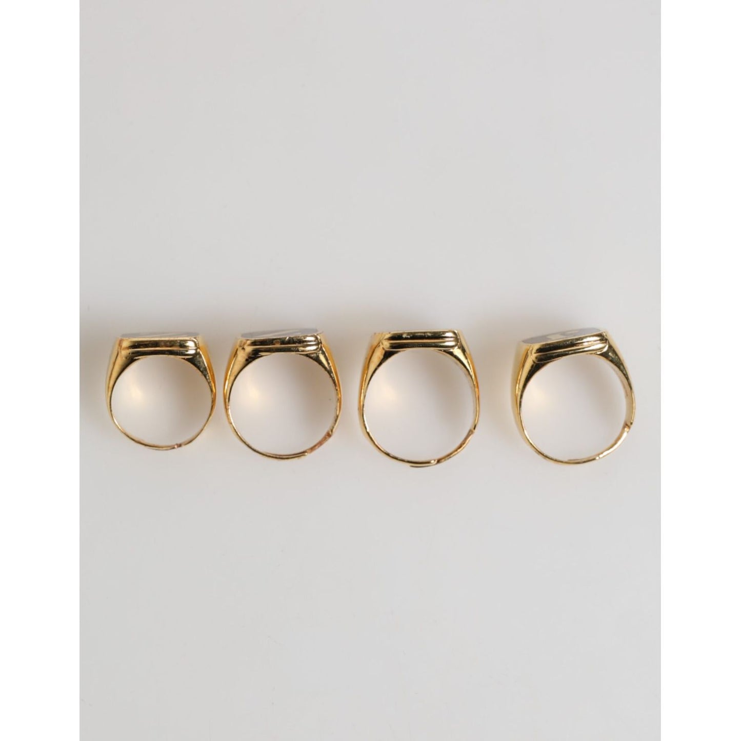Dolce & Gabbana Gold Tone Brass JAZZ Letter Set 4 Pieces Adjustable Ring