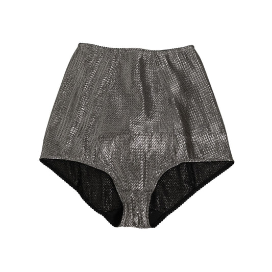 Dolce & Gabbana Gray Silk Stretch Slip Girdle Panty Underwear, made in Italy, featuring light shaping and luxurious design.