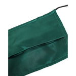 Dolce & Gabbana Green Silk Pleated Elastic Ear Strap Face Mask made in Italy, detailed with logo, unisex design.