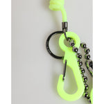 Dolce & Gabbana Green Springy Key Holder DG Logo Men's Keychain Keyring with silicone and metal detailing.