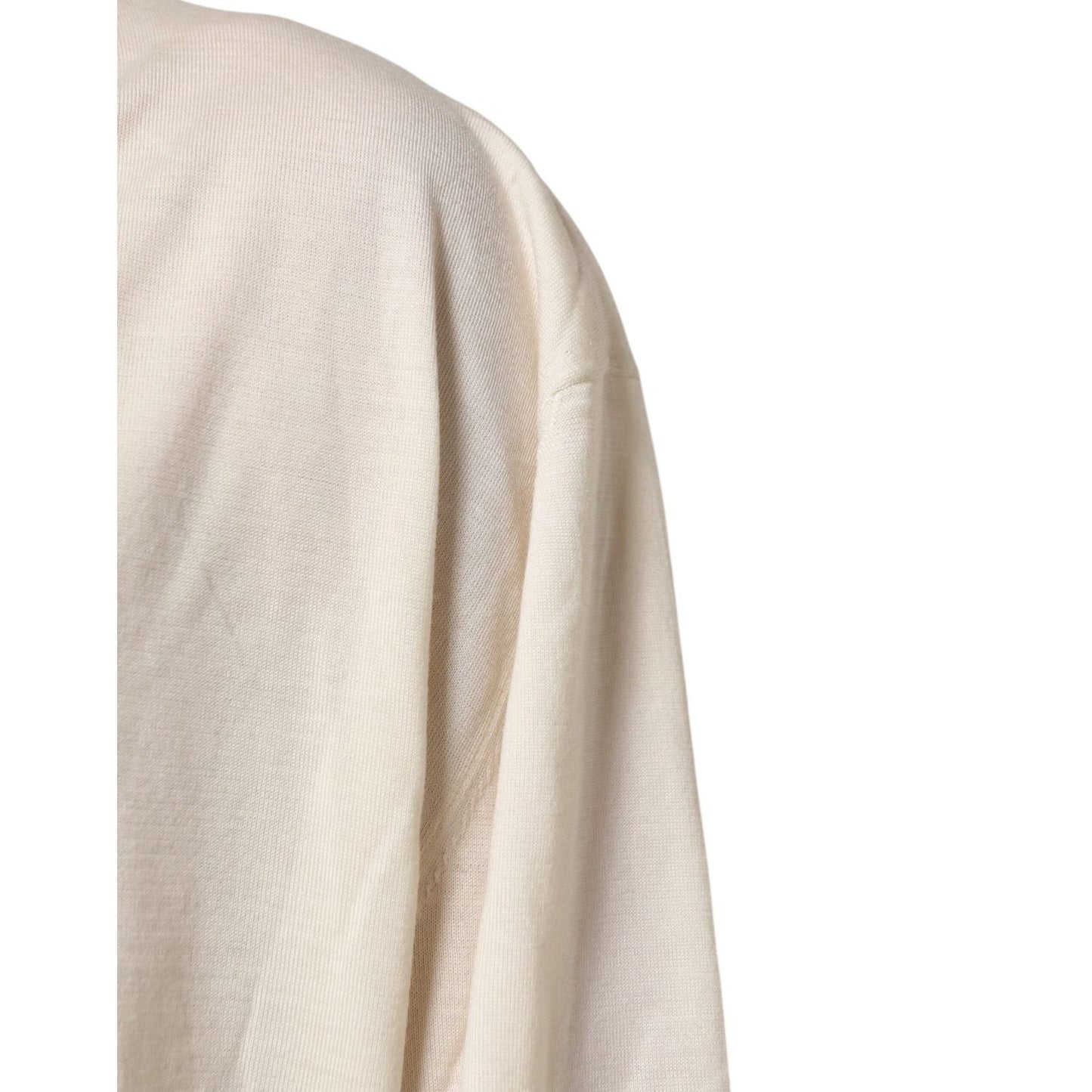 Dolce & Gabbana Ivory Virgin Wool Men V-Neck Knit Sweater