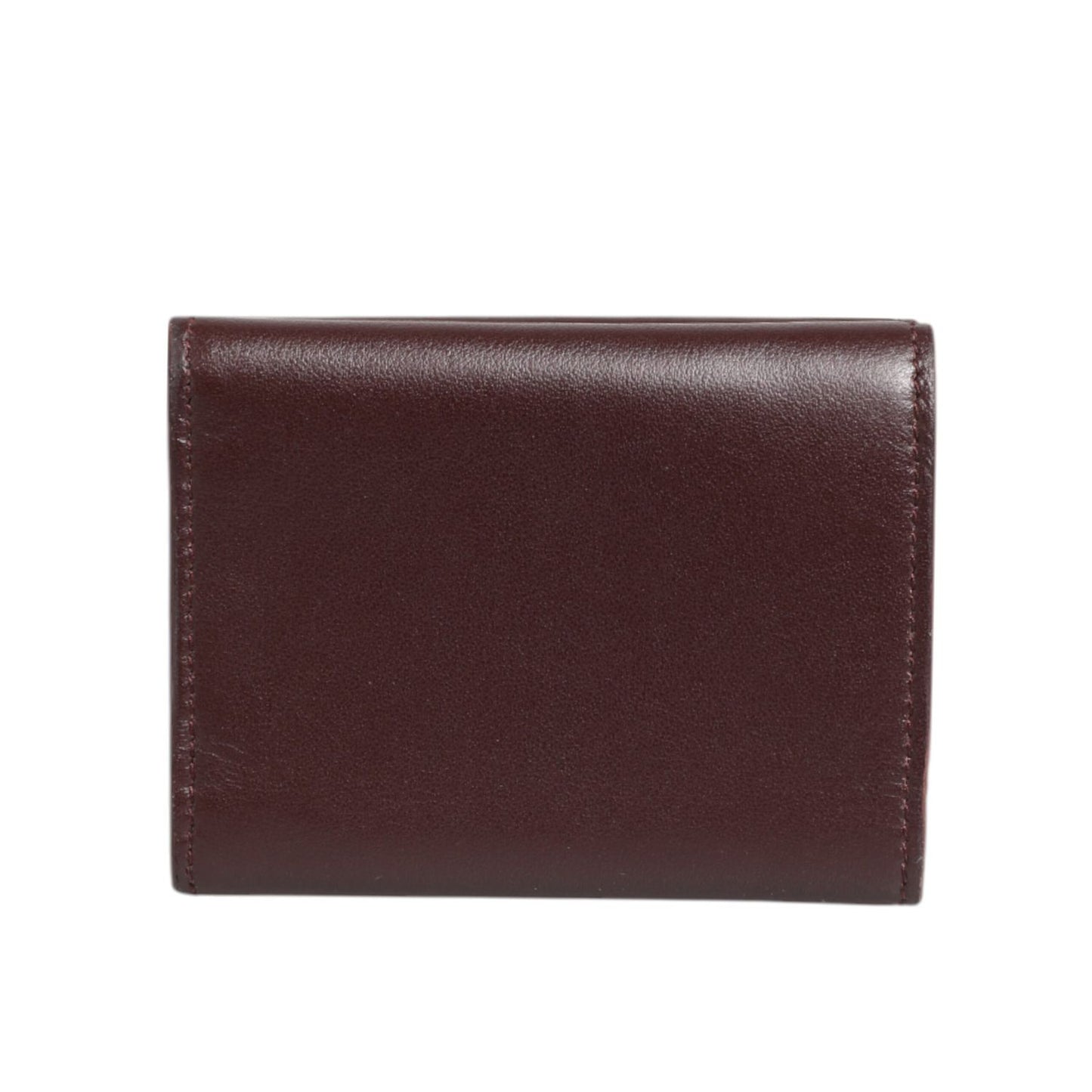 Dolce & Gabbana Leather Embossed Logo Trifold Men Card Holder Dark Brown