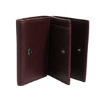 Dolce & Gabbana Leather Embossed Logo Trifold Men Card Holder Dark Brown with open compartments perfect for organized card storage.