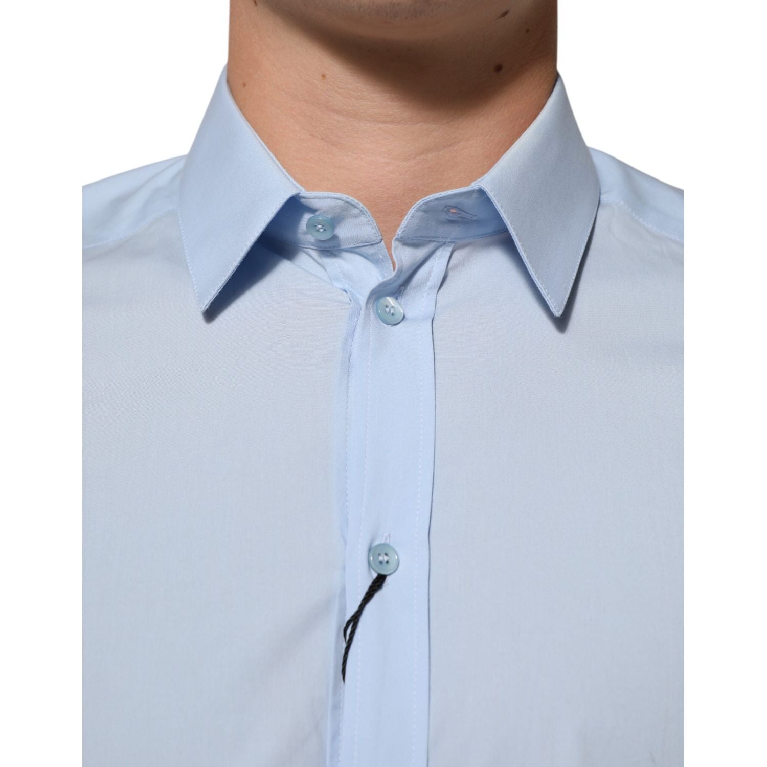 Dolce & Gabbana Light Blue Cotton GOLD Formal Men Dress Shirt