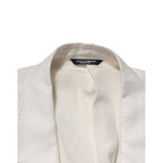Dolce & Gabbana Light Cream Linen Embroidered 2 Piece Suit