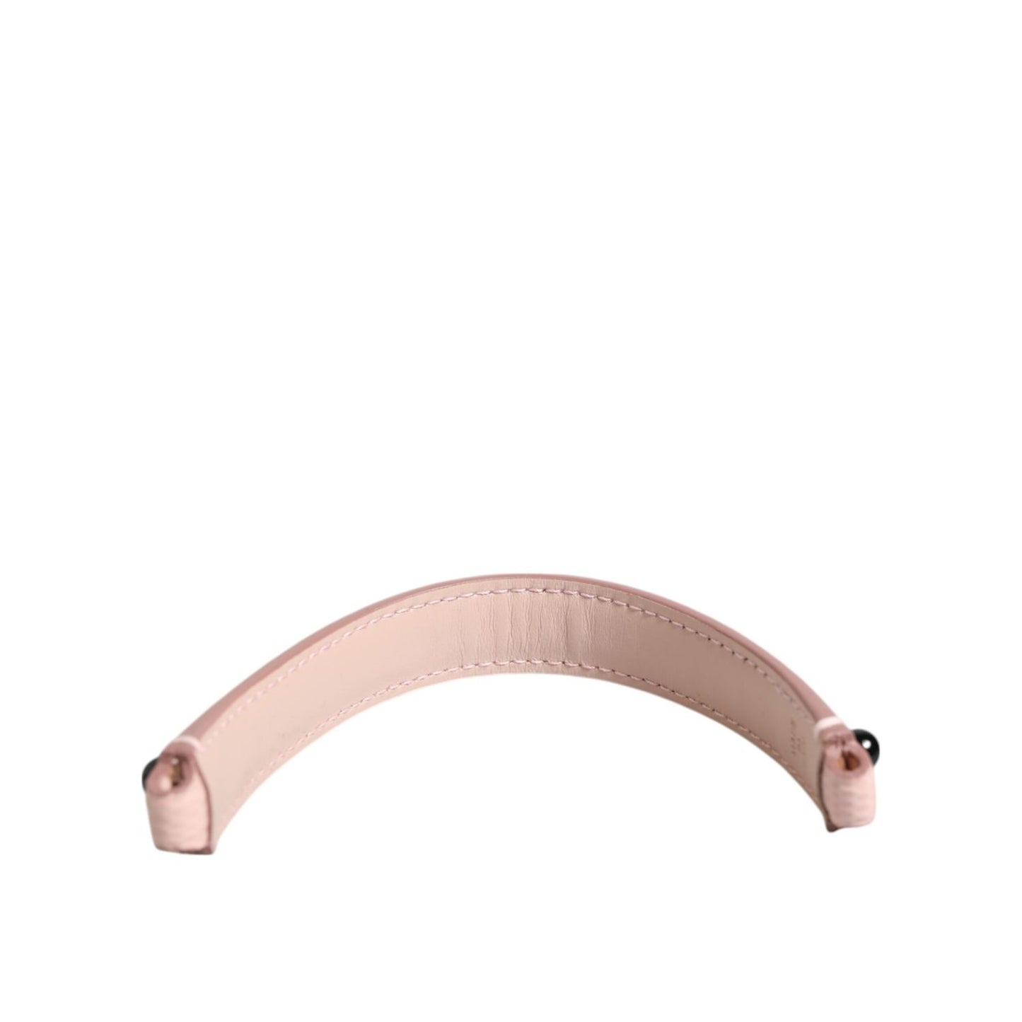 Dolce & Gabbana Light Pink Embellished Leather Bag Handle Shoulder Strap, 100% Calf Leather, Women's Accessory, Logo Details