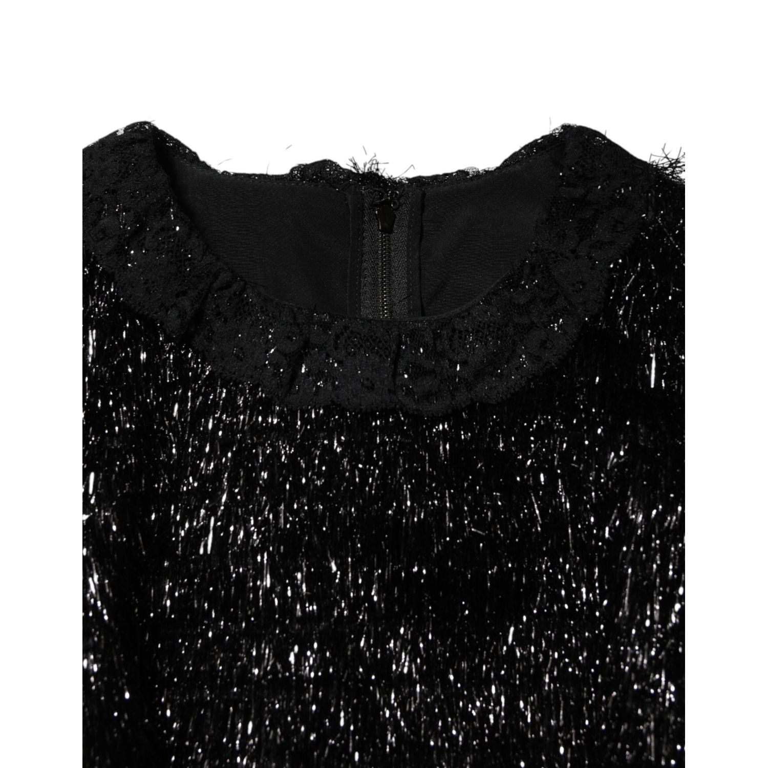 Dolce & Gabbana Metallic Black Polyester A-line Midi Dress