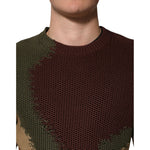 Dolce & Gabbana Multicolor Cotton Abstract Men Pullover Sweater