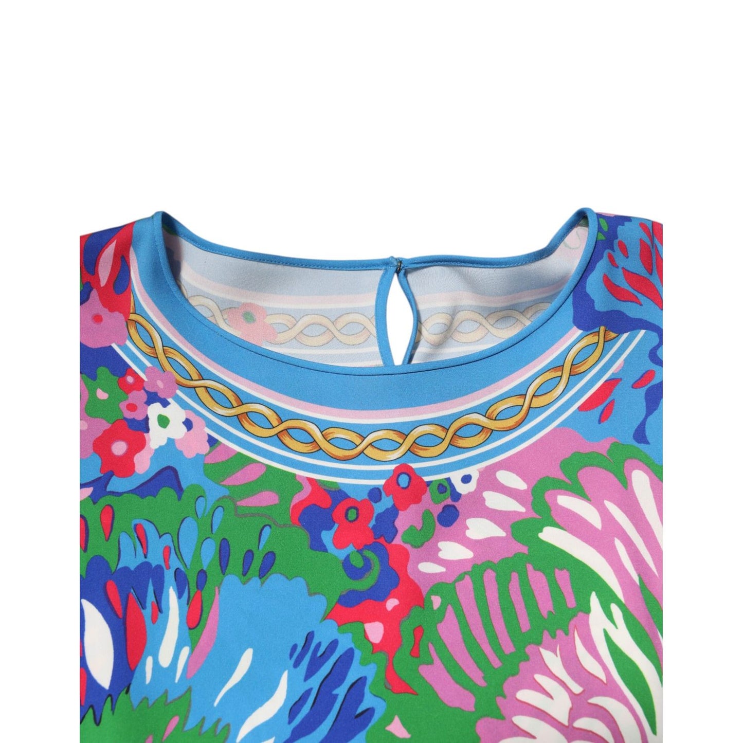 Dolce & Gabbana Multicolor Floral Print Silk Tunic Blouse Top with vibrant design and elegant silhouette, perfect for stylish outfits.