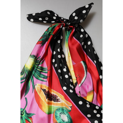 Dolce & Gabbana Multicolor Halter Party Evening Cropped Top