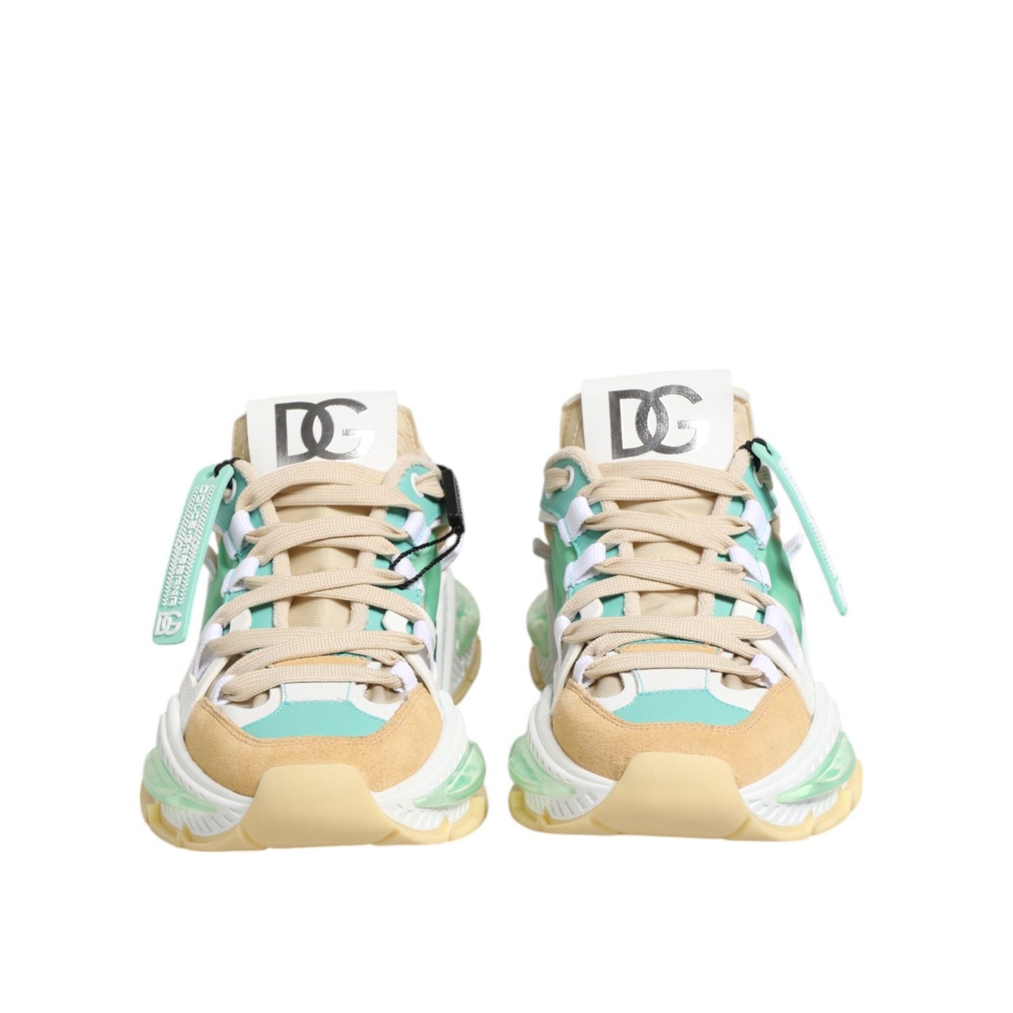 Dolce & Gabbana Multicolor Leather Airmaster Low Top Sneakers Shoes with nylon upper, DG logo and dynamic rubber sole.