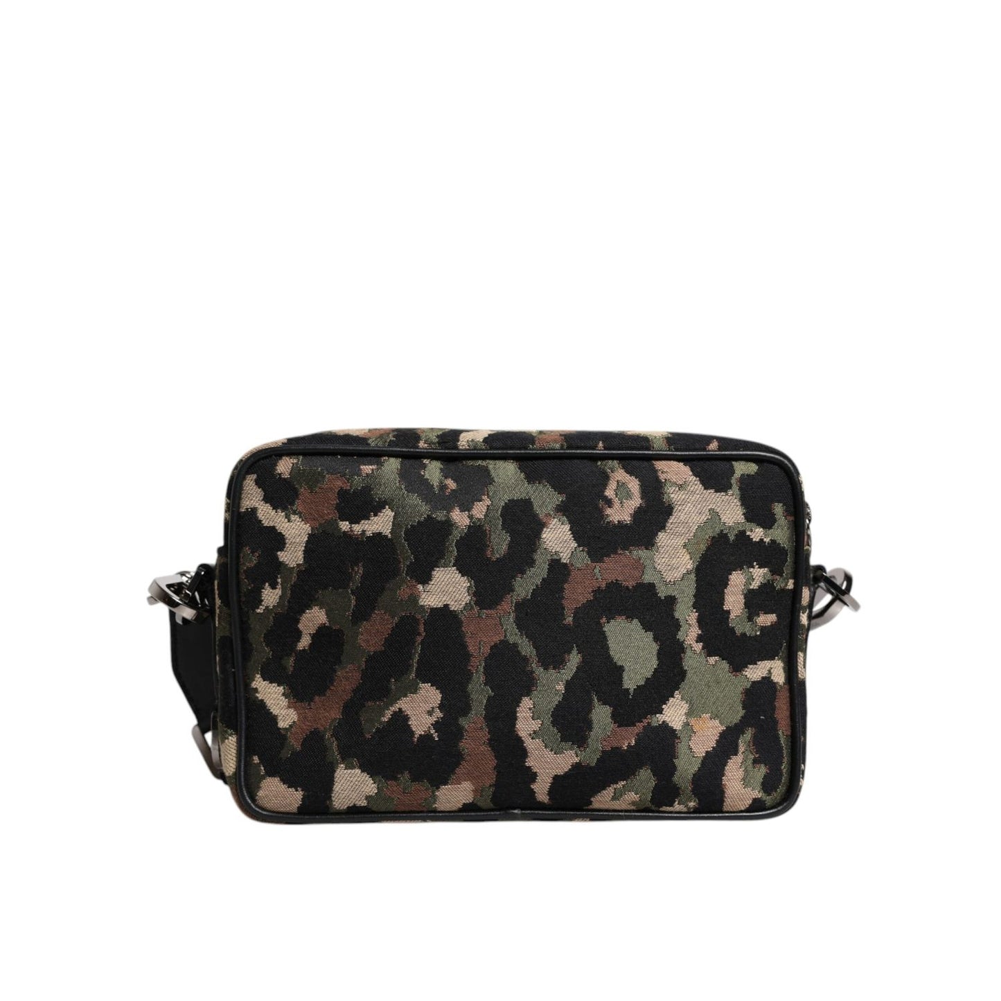 Dolce & Gabbana Multicolor Leopard Jacquard DG Logo Crossbody Bag with detachable strap and gold-tone hardware