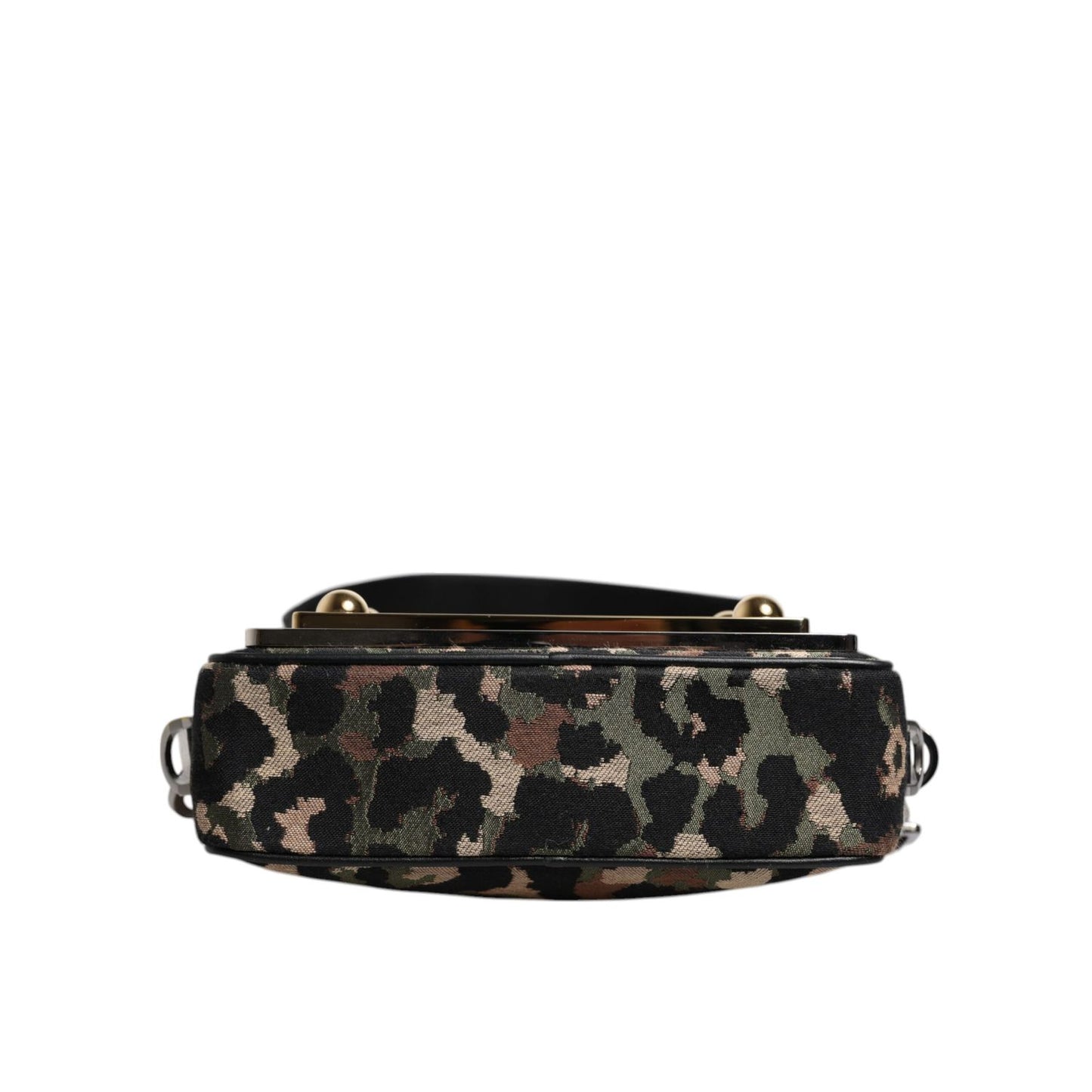 Dolce & Gabbana Multicolor Leopard Jacquard DG Logo Crossbody Bag with detachable strap, side view