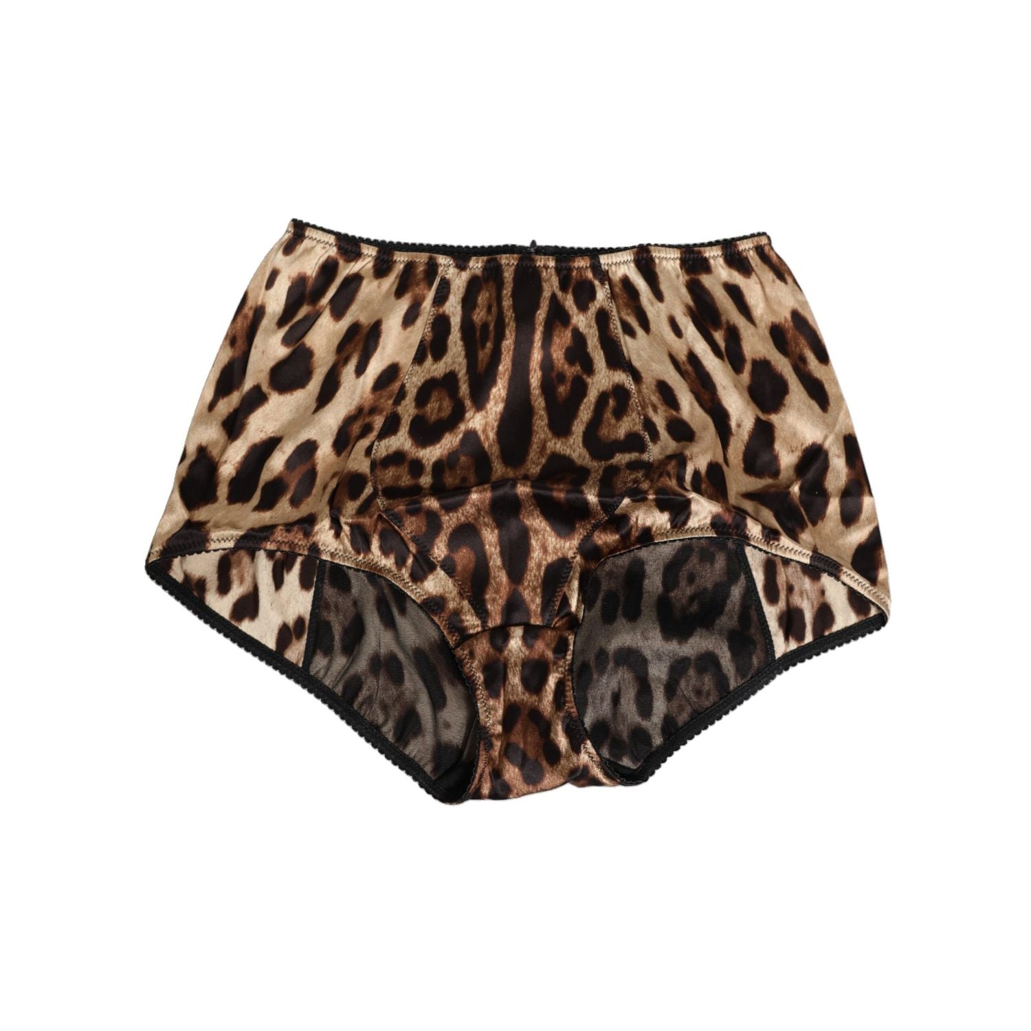 Dolce & Gabbana Multicolor Leopard Silk High Waist Girdle Underwear