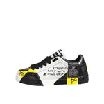 Dolce & Gabbana Multicolor Lettering Portofino Sneakers Shoes with bold design, black and yellow accents, and high-grip sole.