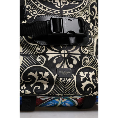 Dolce & Gabbana Multicolor Maiolica Print Nylon Backpack Bag