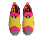 Dolce & Gabbana Multicolor Neoprene Elastic Ibiza Sneakers Shoes with vibrant design and rubber sole, viewed from above.