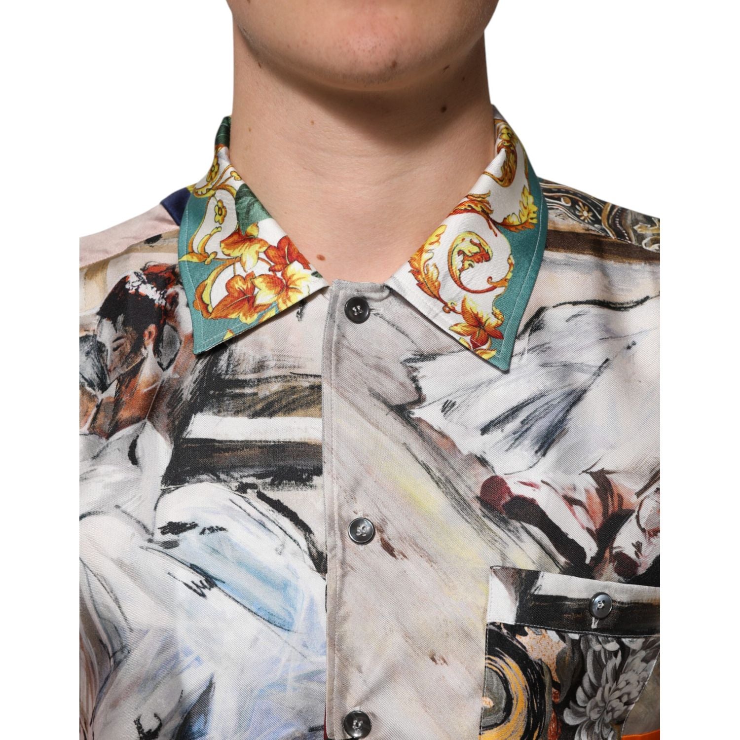 Dolce & Gabbana Multicolor Shell Print Hawaii Casual Shirt