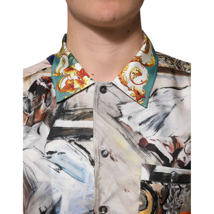 Dolce & Gabbana Multicolor Shell Print Hawaii Casual Shirt
