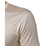 Dolce & Gabbana Off White Silk Crew Neck Short Sleeve T-shirt detail