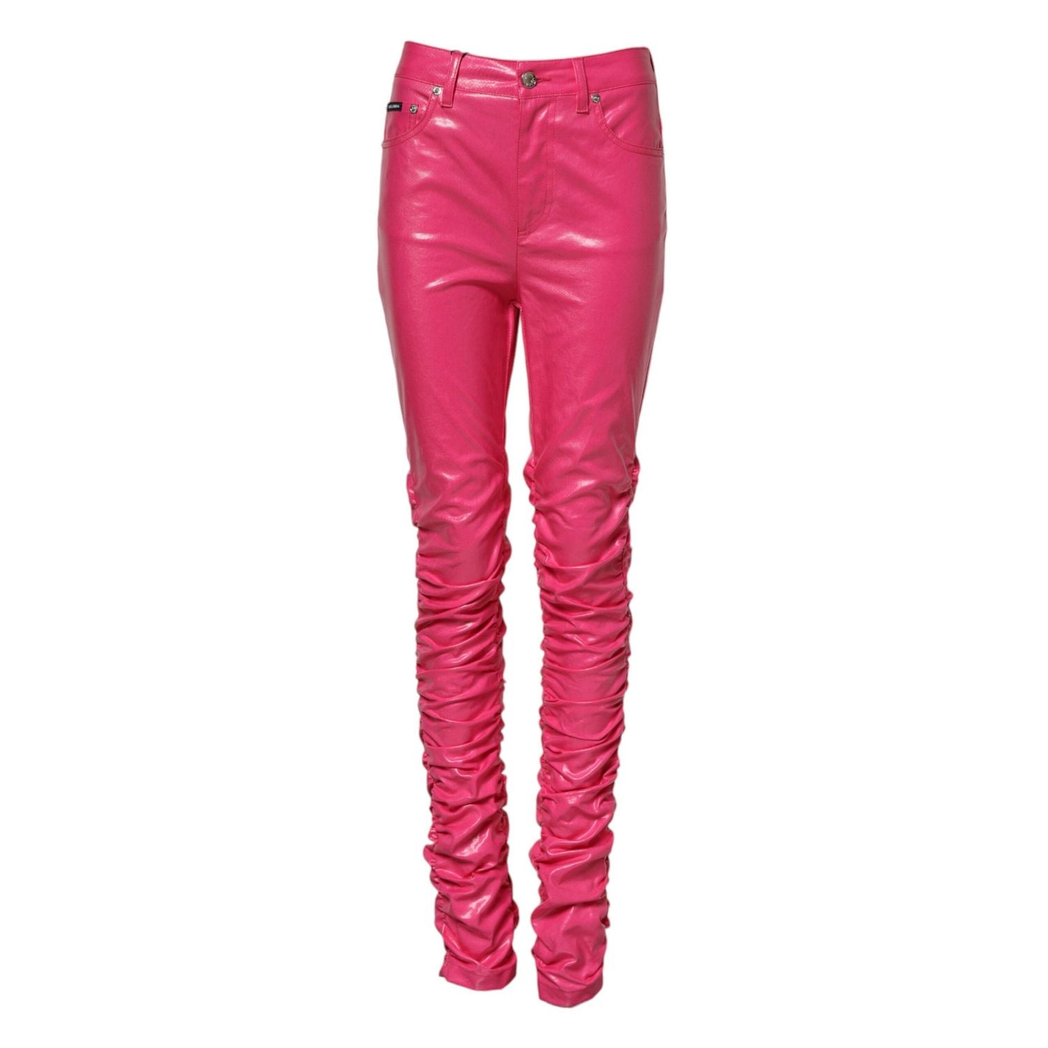 Dolce & Gabbana Pink Cotton High Waisted Skinny Denim Jeans