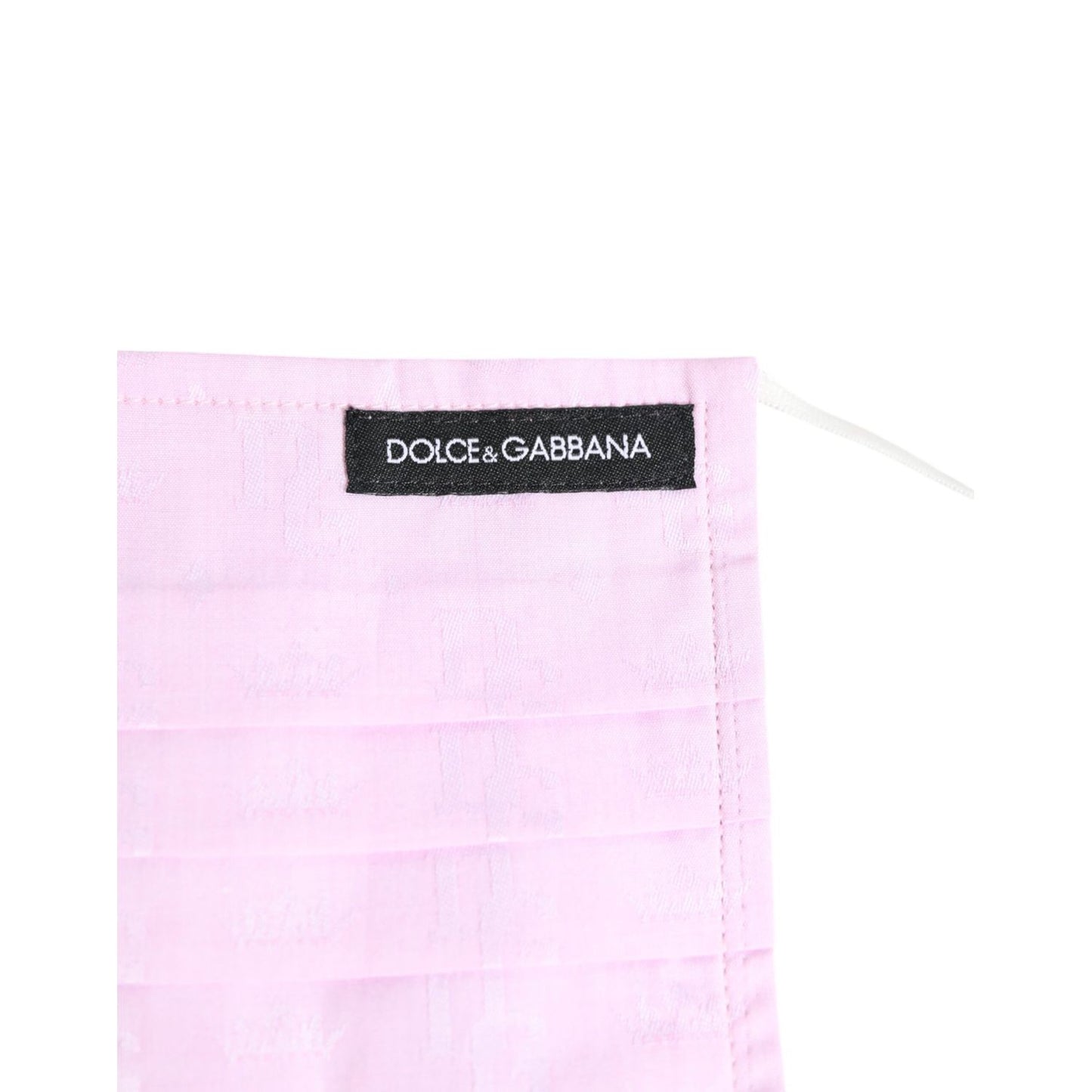 Dolce & Gabbana Pink Cotton Logo Elastic Ear Strap Face Mask with label detail