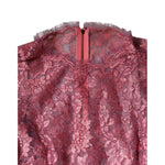 Dolce & Gabbana Pink Floral Lace Long Sleeve Midi Dress with zipper closure and elegant floral pattern