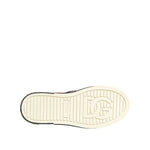 Sole view of Dolce & Gabbana Pink Quilted Nylon Slip-On Sneaker Shoes with DG logo