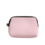 Dolce & Gabbana Pink Solid Nylon DG Logo Print Clutch Zip Borse Pouch Bag with gold-tone hardware and zipper fastening.