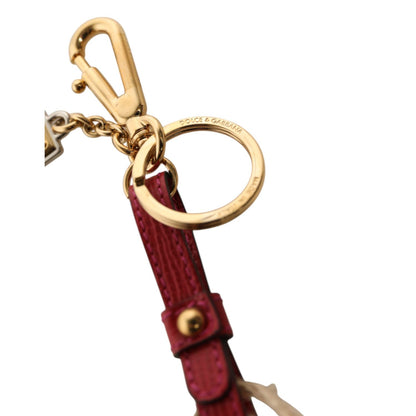 Dolce & Gabbana Red Yellow Mini Espadrille Style Charm Keychain Keyring