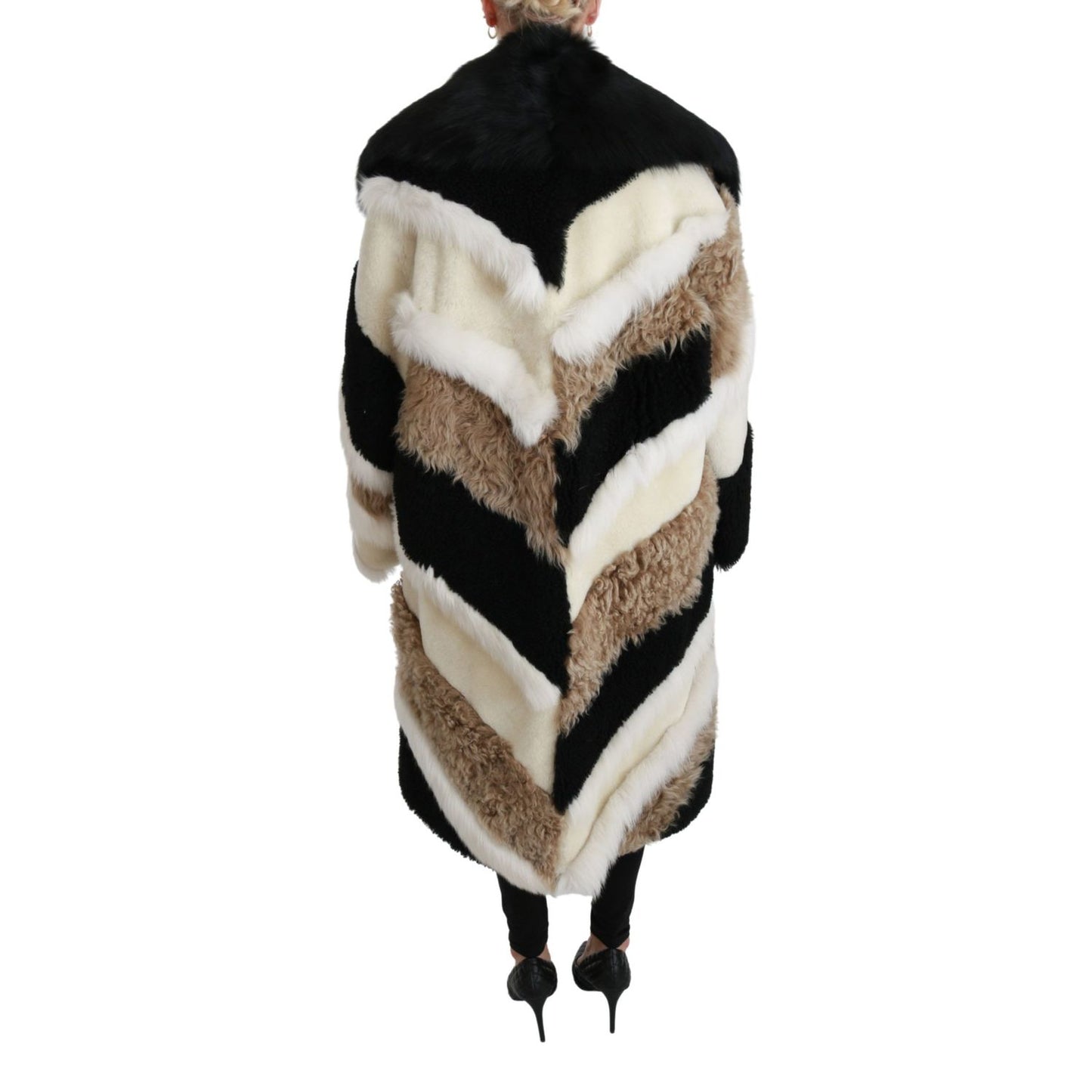 Dolce & Gabbana Sheep Fur Shearling Cape Jacket Coat