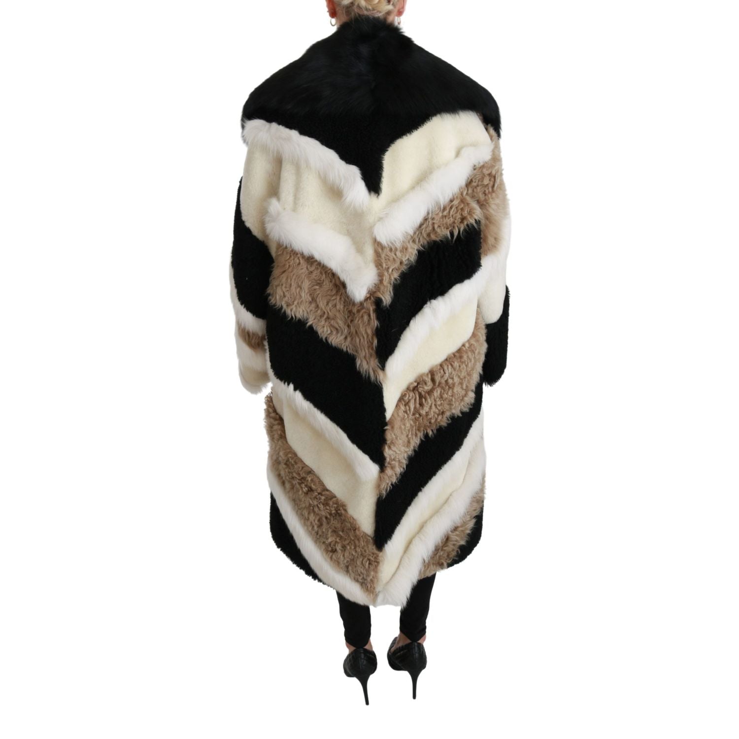 Dolce & Gabbana Sheep Fur Shearling Cape Jacket Coat