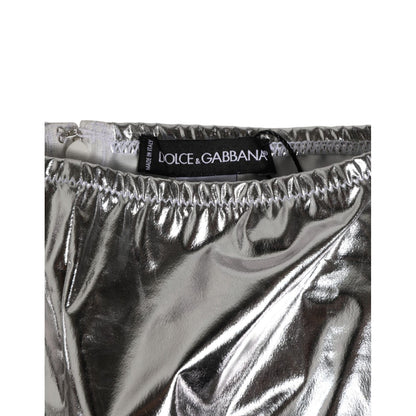 Dolce & Gabbana Silver Metallic High Waist Bikini Bottom Women Underwear