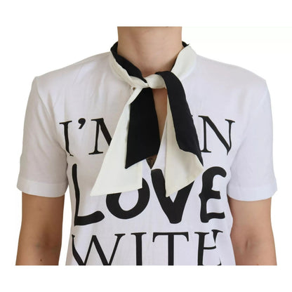Dolce & Gabbana White Cotton LOVE Print Top Blouse T-shirt