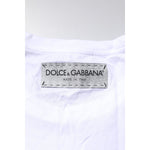 Dolce & Gabbana White Cotton Printed Round Neck Top T-shirt