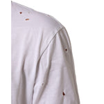 Dolce & Gabbana White Distressed Cotton V Neck Men T-shirt showcasing distressed details on the back.