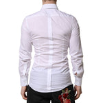 Dolce & Gabbana White GOLD Crown Bee Men Dress Formal Shirt