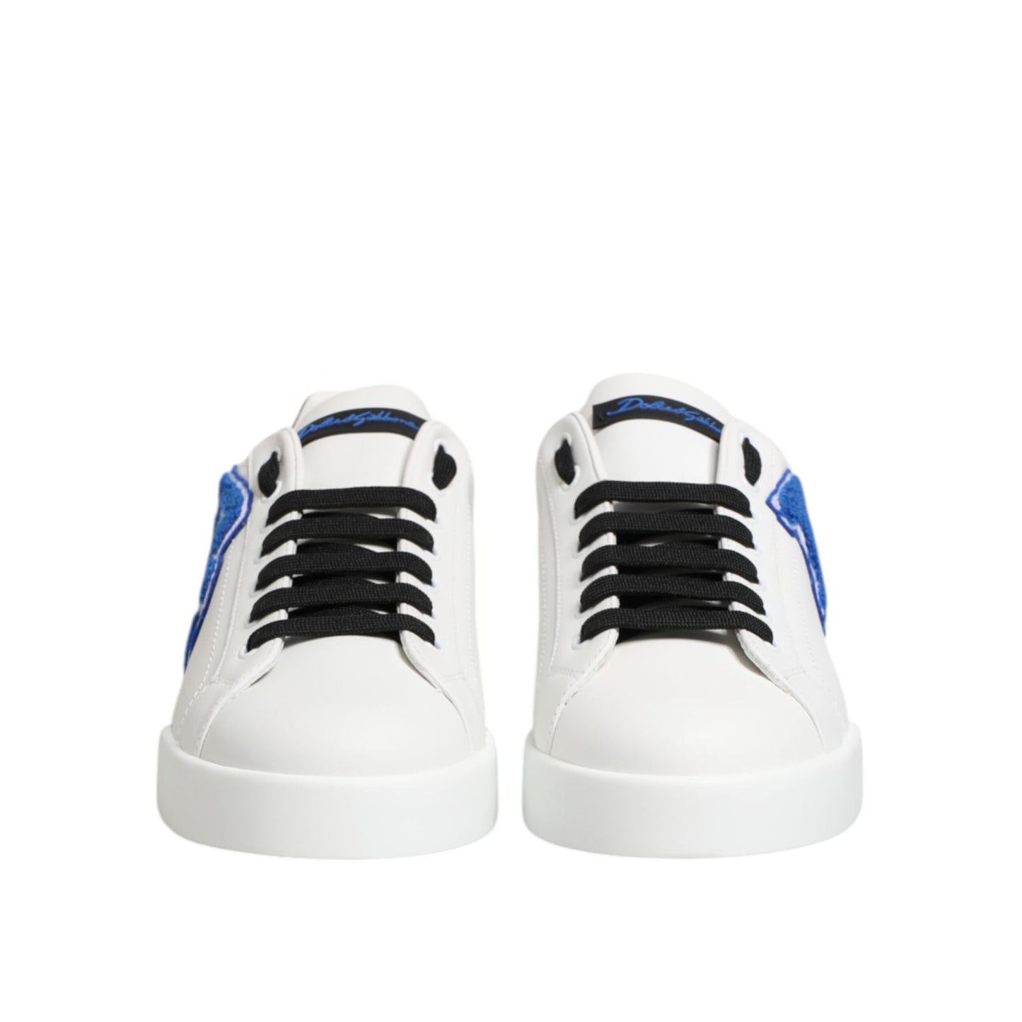 Dolce & Gabbana White Leather DG Logo Low Top Sneakers Shoes