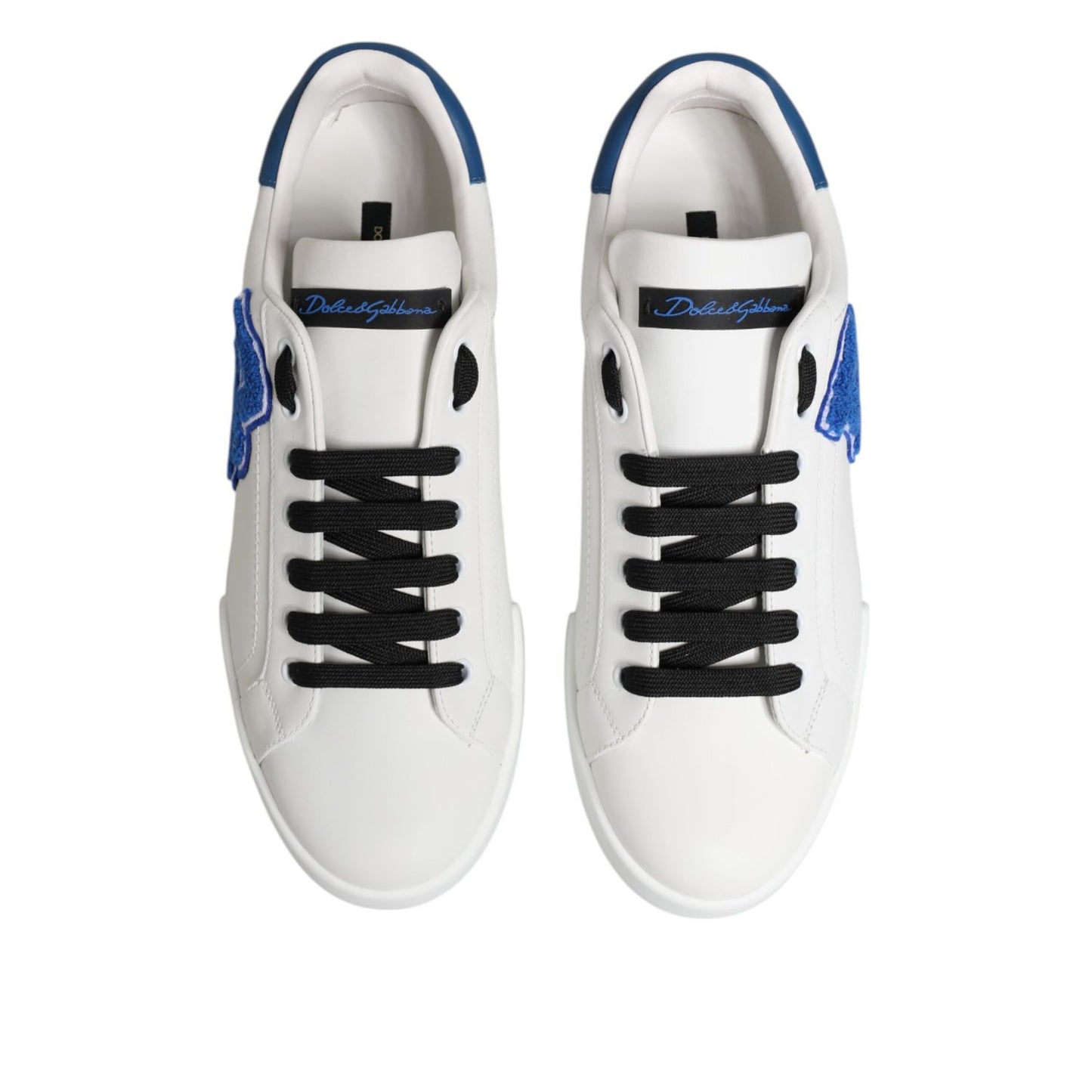 Dolce & Gabbana White Leather DG Logo Low Top Sneakers Shoes